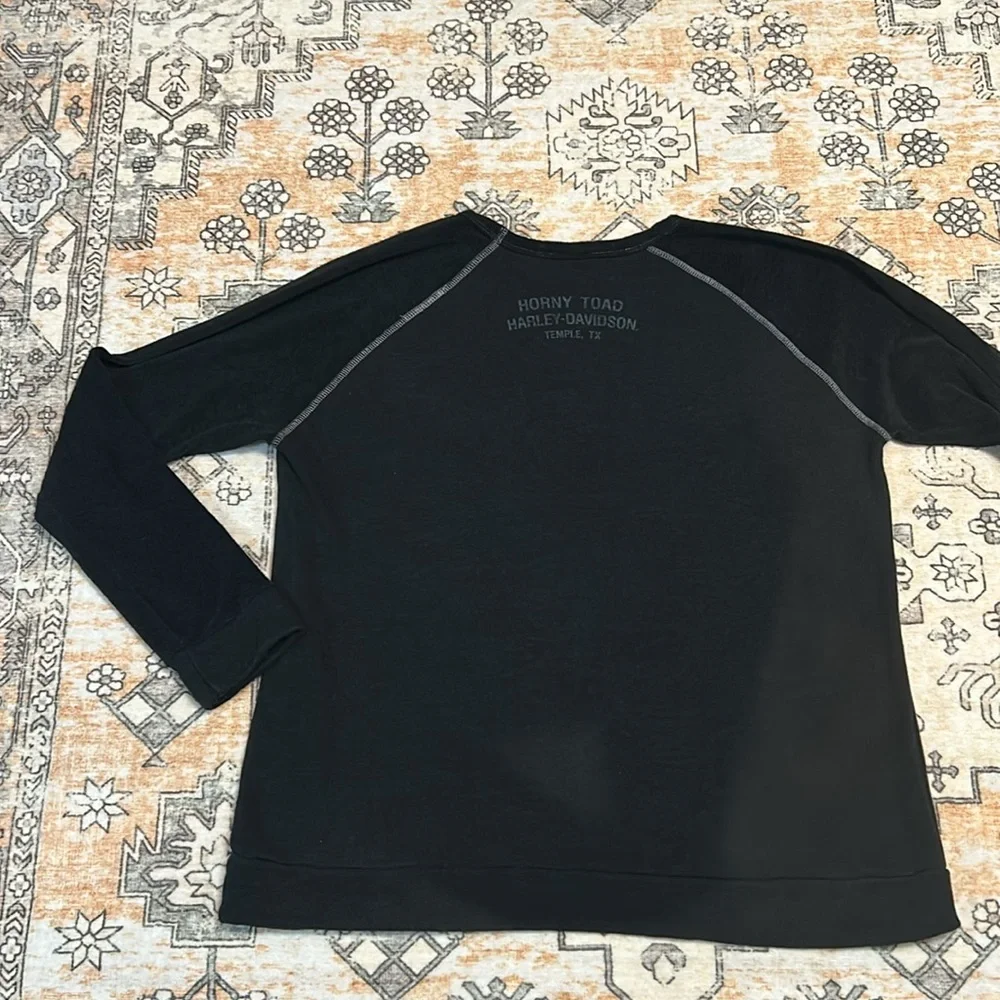 HARLEY-DAIDSON Horny Toad TX  black crewneck sweatshirt with signature logo **XL
